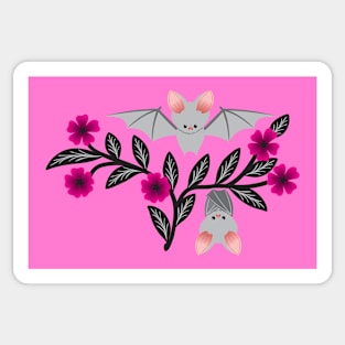 Bats and flowers Sticker